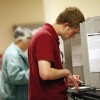 Voters cast their ballot